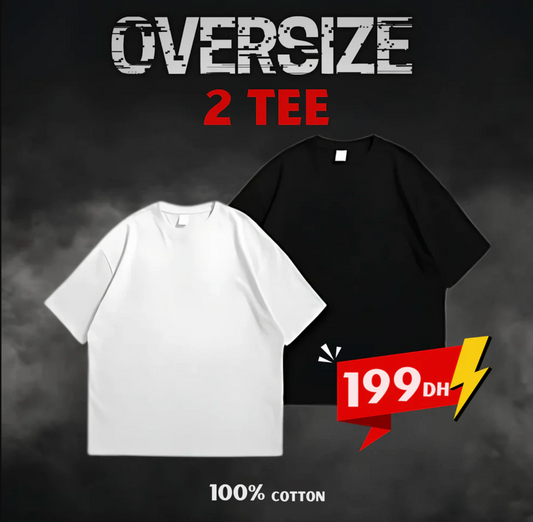 PACK 2 T-SHIRTS OVERSIZE HAUTE QUALITE ✅ ✔️
